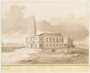 Wolverhampton - Chiesa di San Giorgio: disegno a lavatura seppia, 1844 da Henry James Noyes