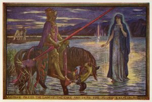 Artù incontra la Dama del Lago e ottiene la spada Excalibur