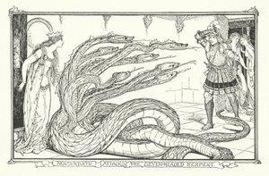 Bensurdatu attacca il serpente a sette teste da Henry Justice Ford