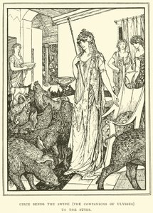 Circe manda i maiali (i compagni di Ulisse) ai recinti da Henry Justice Ford