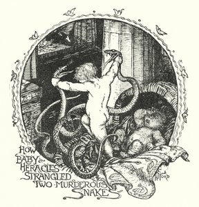 Come il bambino Eracle strangolò due serpenti assassini da Henry Justice Ford