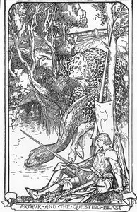 Re Artù e la Bestia Ricercante Illustrazione di HJ Ford (1860-1940) da 