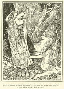 Re Atamante ruba i vestiti di Nefele così che non possa fuggire con le sue sorelle da Henry Justice Ford