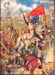 Riccardo Cuor di Leone alle Crociate, illustrazione da 