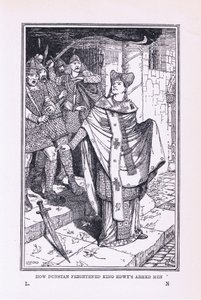 San Dunstan spaventa gli uomini armati del re Edwy, 1912 da Henry Justice Ford