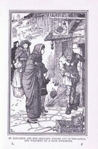 Santa Elisabetta e i suoi figli, cacciati dal castello e accolti dal povero locandiere, 1912 da Henry Justice Ford