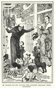 San Francesco Saverio insegna il catechismo ai bambini giapponesi da Henry Justice Ford