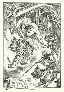 Il Re Vede la Principessa Mutinosa a Caccia da Henry Justice Ford