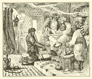 La storia del Califfo Cicogna (incisione) da Henry Justice Ford