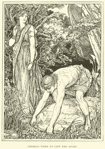 Teseo cerca di sollevare la pietra da Henry Justice Ford