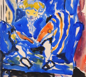 Bambino che legge da Henry Lyman Saÿen