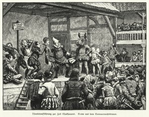 Rappresentazione della commedia Sogno di una notte di mezza estate di William Shakespeare durante la vita del drammaturgo da Henry Marriott (after) Paget