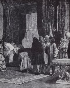 La regina Anna sul letto di morte nomina il Duca di Shrewsbury come Lord Tesoriere da Henry Marriott (after) Paget