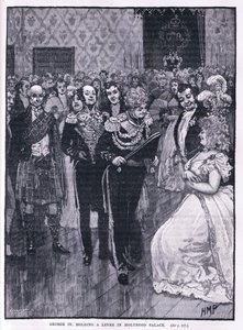 Giorgio IV che tiene un ricevimento a Holyrood Palace, 1822 da Henry Marriott Paget