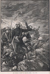 Sir George Colley a Majuba Hill, illustrazione da 