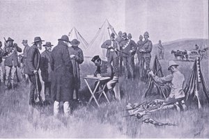 Giuramento di neutralità, illustrazione da After Pretoria: The Guerilla War, 1902 da Henry Marriott Paget