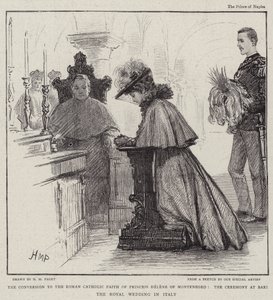 La conversione alla fede cattolica romana della principessa Elena del Montenegro, la cerimonia a Bari il matrimonio reale in Italia da Henry Marriott Paget