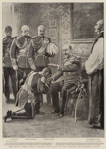 Il primo consiglio privato del re, il duca di York bacia la mano di Sua Maestà da Henry Marriott Paget
