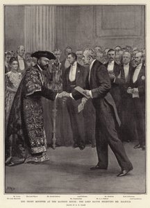 Il Primo Ministro alla Mansion House, il Lord Mayor riceve il signor Balfour