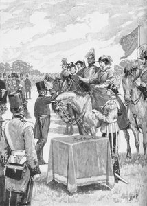 La regina presiede alla prima distribuzione della Victoria Cross, c. 1890