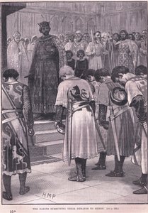 I baroni presentano le loro richieste a Enrico AD 1258 da Henry Marriott Paget