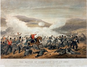 La battaglia di Inkermann del 5 novembre 1854, incisa da Edmund Walker, 1854