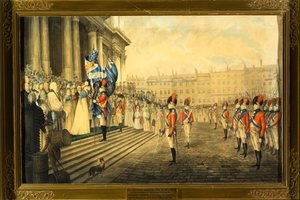 ?Temple Bar & Associazione di St Paul che riceve i loro colori davanti a St Paul il 7 dicembre 1798? da Henry Matthews