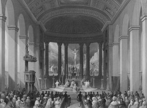 Celebrazione della Messa di Natale, Cappella Cattolica Romana, Moorfields, Città di Londra da Henry Melville