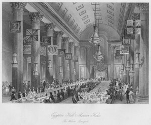 Sala Egiziana, Mansion House: Il banchetto di Wilson, c1841 da Henry Melville
