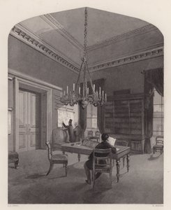 Sala delle mappe del United Service Club, Westminster, Londra (incisione) da Henry Melville