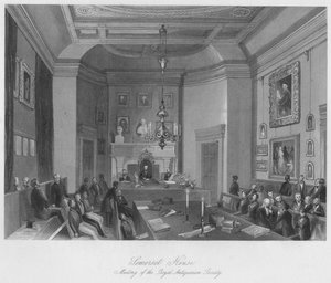 Somerset House. Riunione della Royal Antiquarian Society, c1841 da Henry Melville