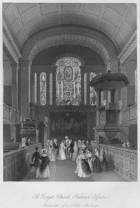 Chiesa di San Giorgio, Hanover Square. Celebrazione di un matrimonio nobile, c1841 da Henry Melville