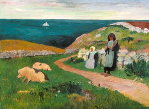 Giovani ragazze bretoni nel campo
