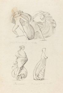 Drappeggio, tre figure, una baccante e due dalla natura da Henry Noel Humphreys after John Flaxman