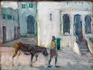 Scena di strada, Tangeri (Uomo che conduce un vitello)