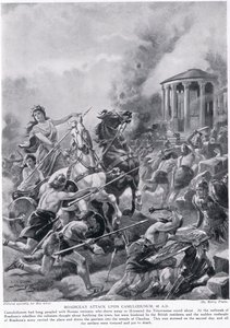Attacco di Boadicea a Camulodunum, illustrazione da 