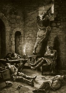 La fuga di Ralph Flambard dalla Torre, illustrazione da 