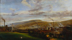 Paesaggio industriale del Galles del Sud, c.1825 da Henry Penry Williams