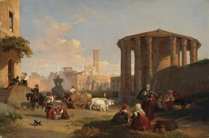 Il Tempio di Vesta, la Piazza di Bocca di Verità da Henry Penry Williams