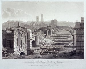 Vecchio London Bridge, Londra, 1832 da Henry Pyall