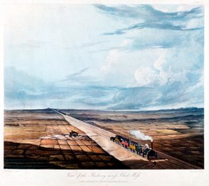 Treno che attraversa Chat Moss, Lancashire da Henry Pyall