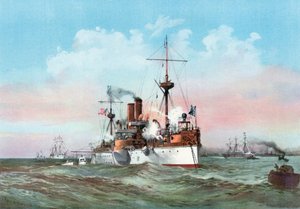 Il Maine saluta la nave ammiraglia spagnola all
