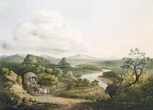 Una vista vicino al Roode Sand Pass al Capo di Buona Speranza, inciso da J. Bluck, 1809