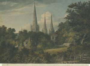 Cattedrale di Lichfield - Vista Nord Est: acquerello, 1797