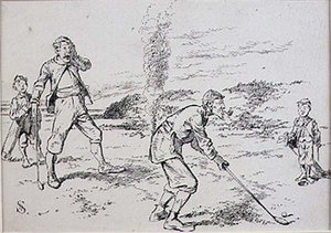 Il golfista distratto, illustrazione da 