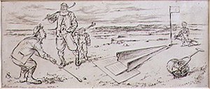 Il golfista guidato, illustrazione da 