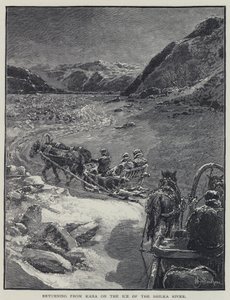 Ritorno da Kara sul ghiaccio del fiume Shilka da Henry Sandham