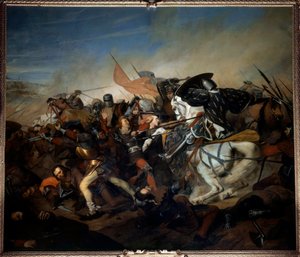 Veduta della battaglia di Kassel del 23/08/1328, vittoria di Filippo VI di Valois sull
