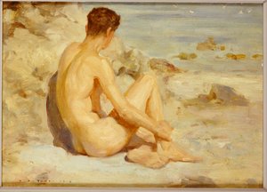 Ragazzo su una spiaggia, 1912 da Henry Scott Tuke