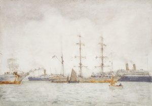 Navi in porto, c.1919 da Henry Scott Tuke